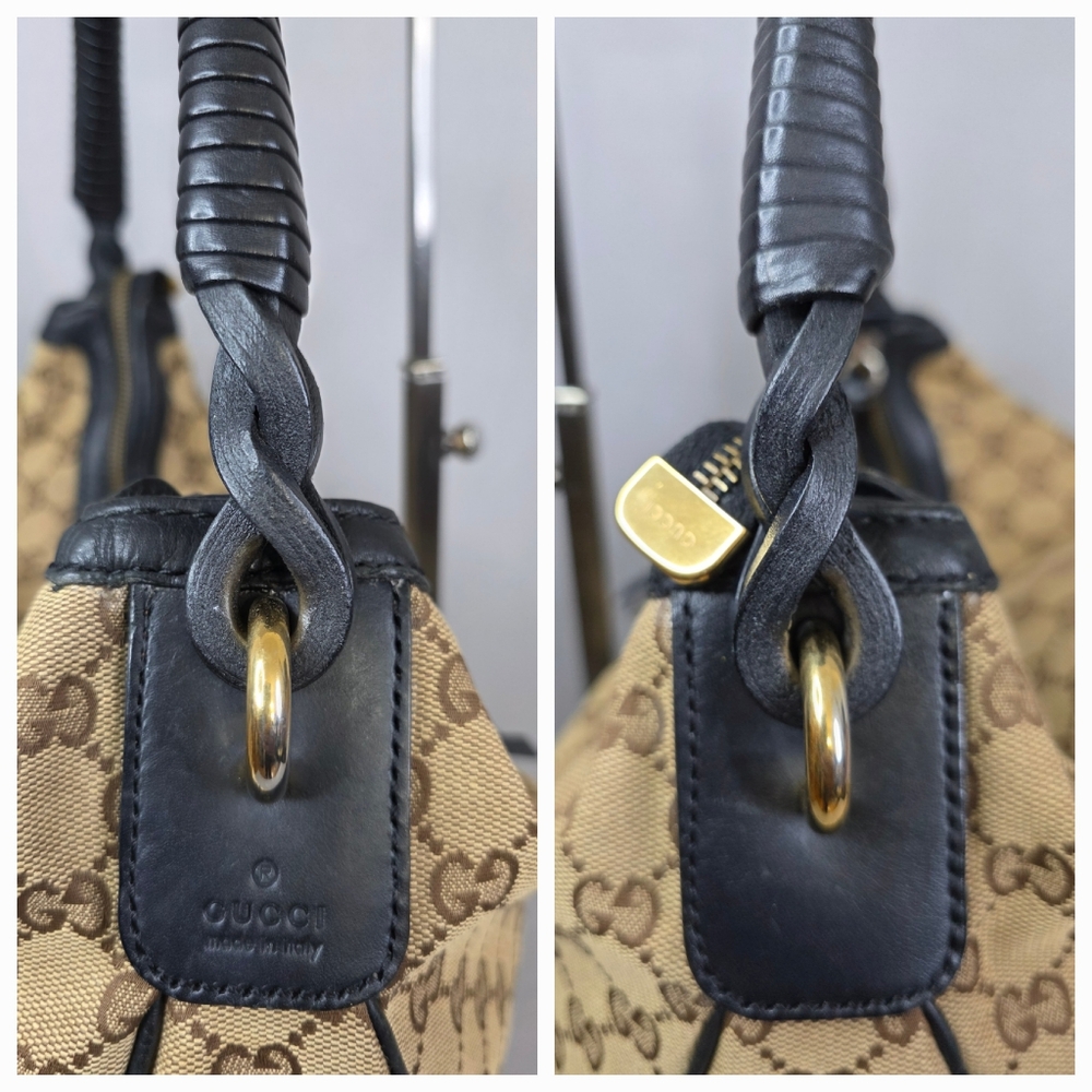 Gucci Tan and Black Hobo Bag - Picture 15 of 16